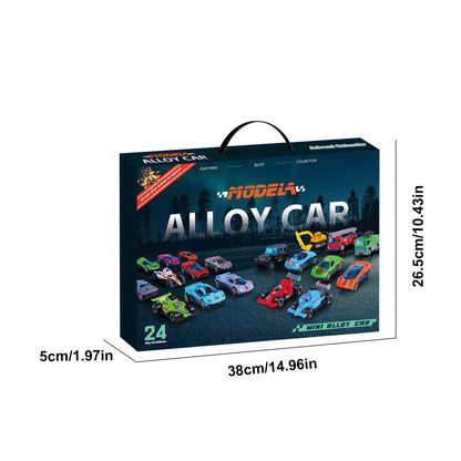 Christmas Gifts Advent Calendar 24 Days Alloy Car Inertial Vehicle Model Children's Toy Metal Cars Set Toys for Boy Kid New Year