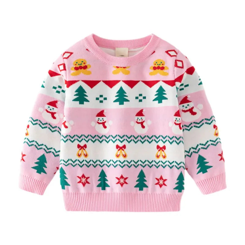 Children Baby Christmas Tree Knitted Autum Winter Boy Girl Clothes Round Neck Kid Toddler Girls Boys Pullover Outerwear