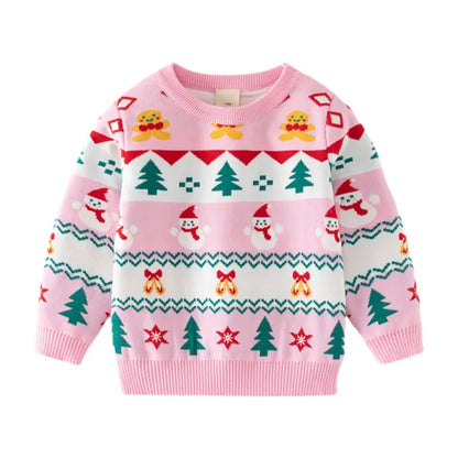 Children Baby Christmas Tree Knitted Autum Winter Boy Girl Clothes Round Neck Kid Toddler Girls Boys Pullover Outerwear