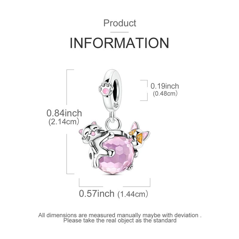 Original Charms Bead 925 Sterling Silver Inlaid Zirconium Animal Paper Crane Snail Pendants Fit Bracelet Jewelry Gift Marking