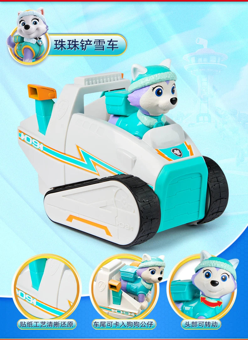 Original Paw Patrol Rex’s Dinosaur Rescue Vehicle with Collectible Action Figure Anime Doll Kids Toy Birthday Christmas Gift