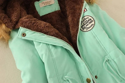 Winter Women's Coats Parka Streetwear Casual Coats Military Hooded Fur Coats Down Jackets Winter Coat Women  Jacket Women