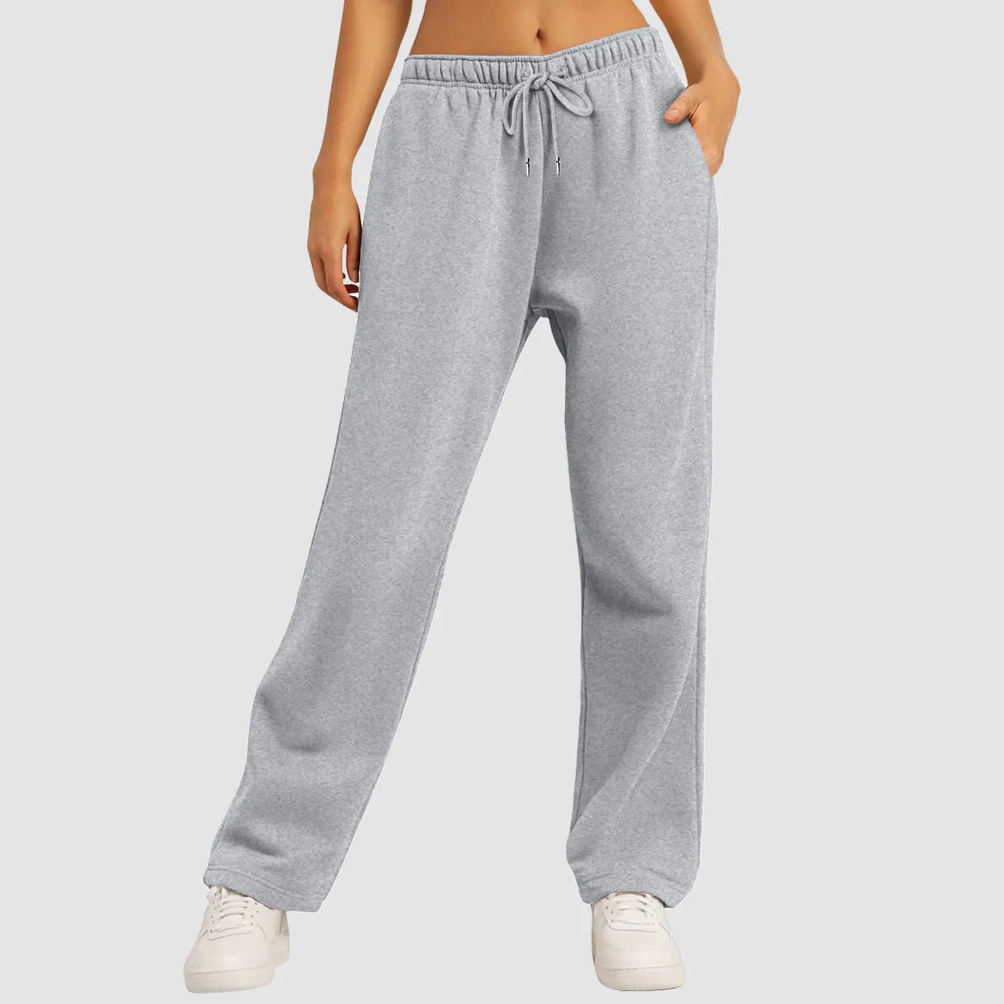 Women’s Drawstring Sweatpants Wide Straight Leg Pants Solid Color Sweatpants Casual Pants For Women 2024 Spring Emale Clothes