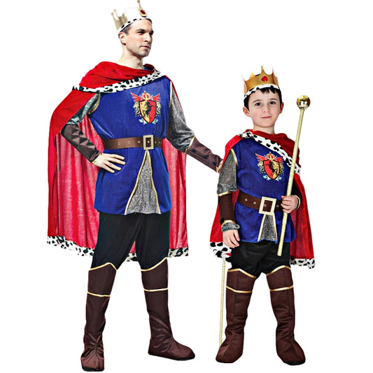 EtherealBe king costume for adults and kids featuring capes, crowns, and accessories for royal dress-up