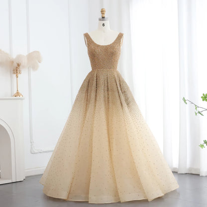 Sharon Said Sparkly Crystal Burgundy Ball Gown Evening Dresses Luxury Dubai Gold Dress for Women Wedding Prom SS208 Customized