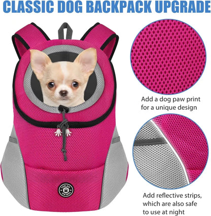 Double Shoulder Portable Travel Backpack Pet Dog Outdoor Carrier Bag Pet Dog Front Bag Mesh Backpack Pet Carrying Supplies