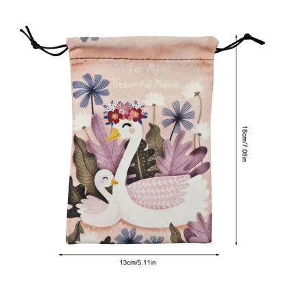 Printed Velvet Tarot Carods Storage Bag Oracle Card Witch Divination Accessories Board Games Mini Drawstring Package