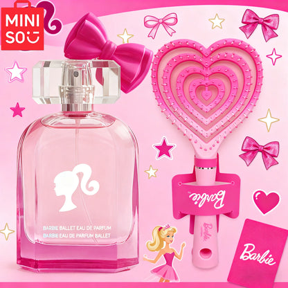 MINISO X Barbie Perfume and Barbie Pink Massage Comb Set 2.54 oz/75 ml Original Women's Perfume, Perfect Christmas Gift