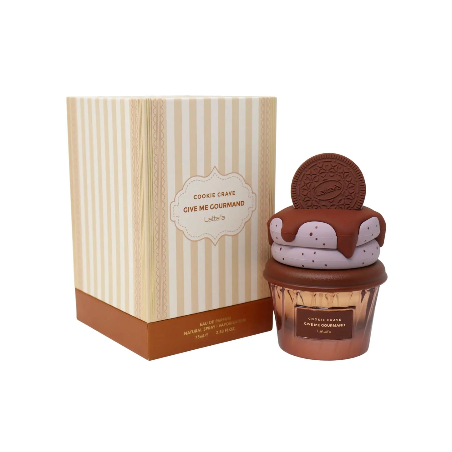 Lattafa Cookie Crave Eau De Parfum Give Me Gourmand Collection 75ml Spray Sweet Vanilla Cookie Scent Cocoa Butter Sugar Notes