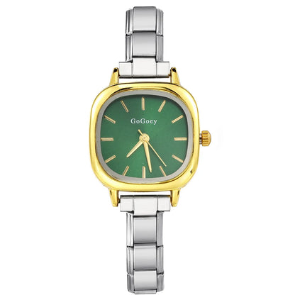 Chic Design Minimalist Women Men Squarel Quartz Watch Stainless Steel Strap Fashion Party Birthday Daily Perfect Gift