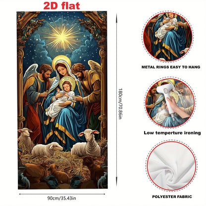 1pc religious Christmas scenes, including Maria, Joseph, young people, shepherds - indoor/outdoor decoration
