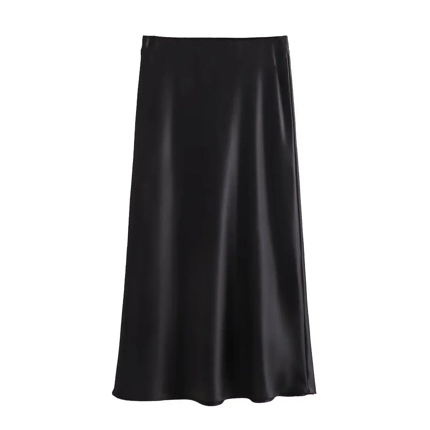 Foridol Autumn Winter Burgundy Satin Skirt Women Party Silk Skirt High Waist Straight Long Faldas Mujer Christmas Skirt