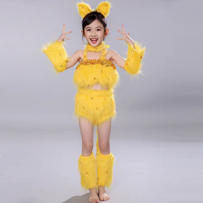 Cute Cat Cosplay Costume Sexy Animal Clothing For Girl Dance Costumes Kindergarten Performance Suit