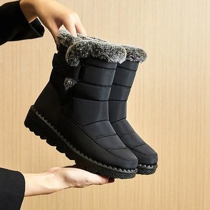 Waterproof Winter Boots for Women 2025 New Faux Fur Long Plush Snow Boots Woman Platform Shoes Warm Cotton Couples Ankle Boots
