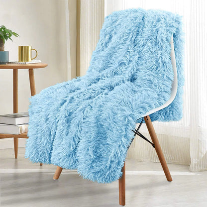 Thickened Fluffy Blanket Warm Spring Bedspread on the bed Stitch plaid sofa cover Double side blankets and throws for Home decor