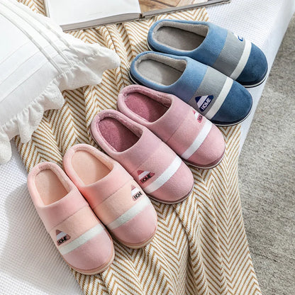Winter Footwear Flat New Women Thick Indoor Home Non Slip Versatile House Shoes Warm Plush Cotton Slippers For Men