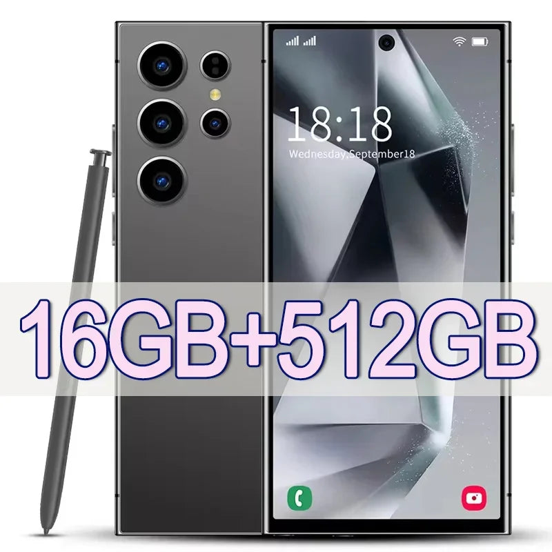 2025 New S24 Ultra 7.3HD Original Smartphone Global Version 4G 5G Dual SIM Cellphones Android14 Cell Phone 8000mAh Mobile Phones