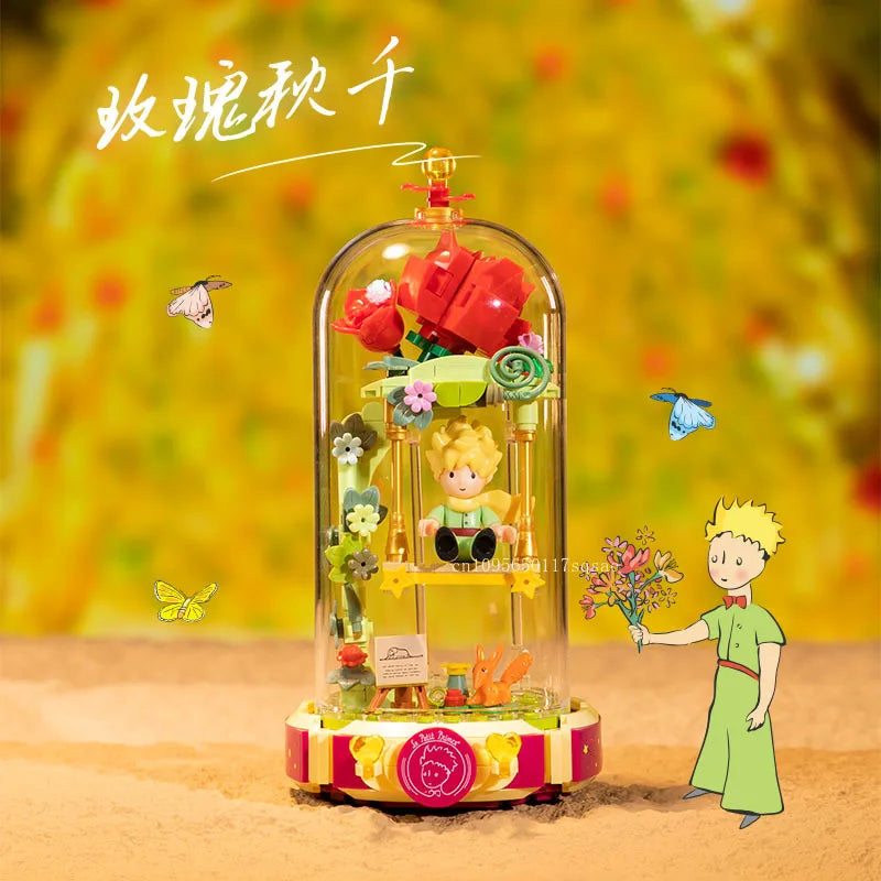 Le Petit Prince Building Blocks Rose Eternal Dream Scene Assembly Toys Model Ornaments Building Blocks Children Gifts