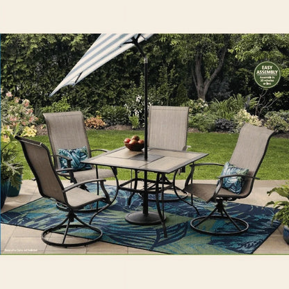 26LB Matte Black Round Umbrella Base for Patio Tables