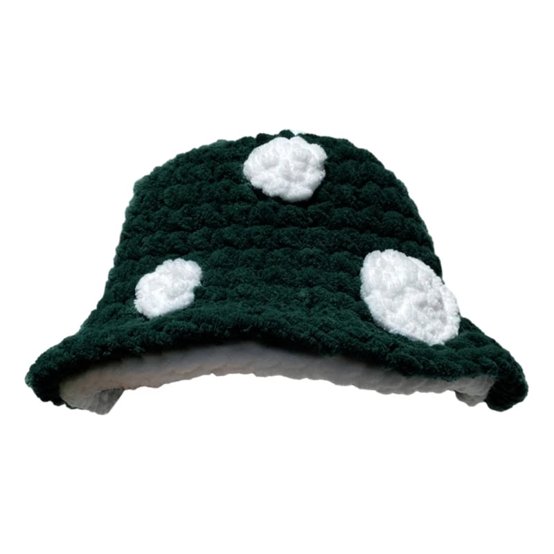 Halloween Crochet Fisherman Hat Soft Bucket Hat  Handmade Mushroom Hat Women Children Hat Novelty Photoshoots Hat M6CD
