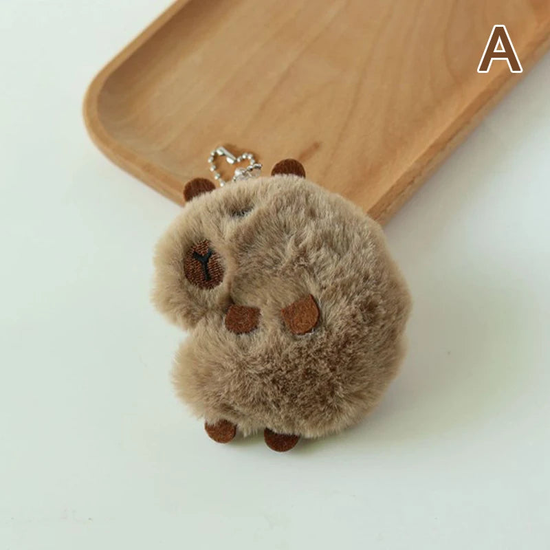 Cute Squeak Capybara Kapybara Key Chain Guinea Pig Plush Toy Pendant Backpack Charms Car Bag Decor Christmas Gift