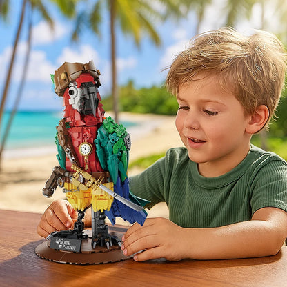 Pirate Parrot MOC Building Blocks Animals Cool Room Decoration Creative Bricks DIY Toys for Kids Children Adult Festival Gifts