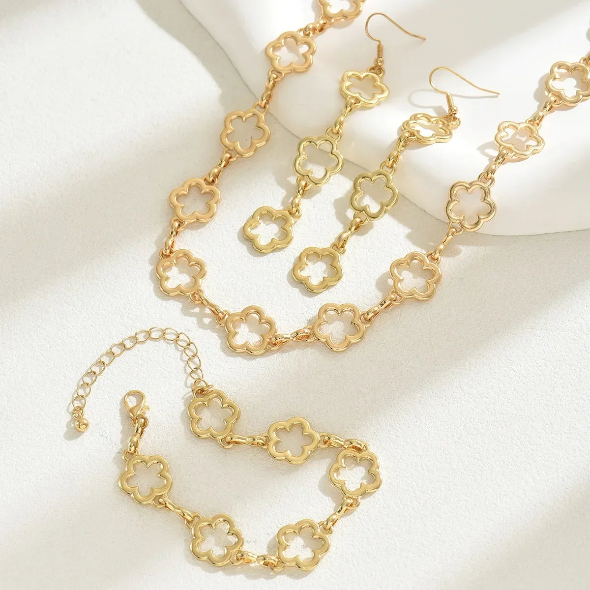 Minority Japanese Korean style women's bracelet jewelry set Mori Mori plum flower design long necklace fringe earrings