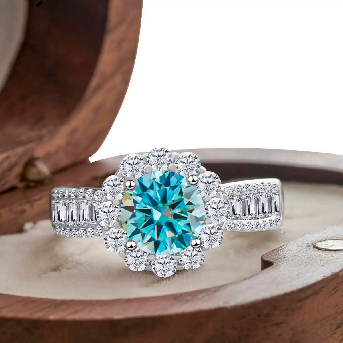 2 Carat Moissanite Ring D Color With Certificate 925 Sterling Silver Butterfly Flower Fairy Ring Engagement Gift Luxury Jewelry