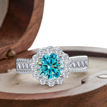 2 Carat Moissanite Ring D Color With Certificate 925 Sterling Silver Butterfly Flower Fairy Ring Engagement Gift Luxury Jewelry