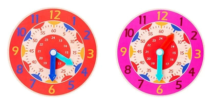 Kids Montessori Wooden Clock Toys Hour Minute Second Cognition Time Learning Teaching Aids Educational Toys for Children