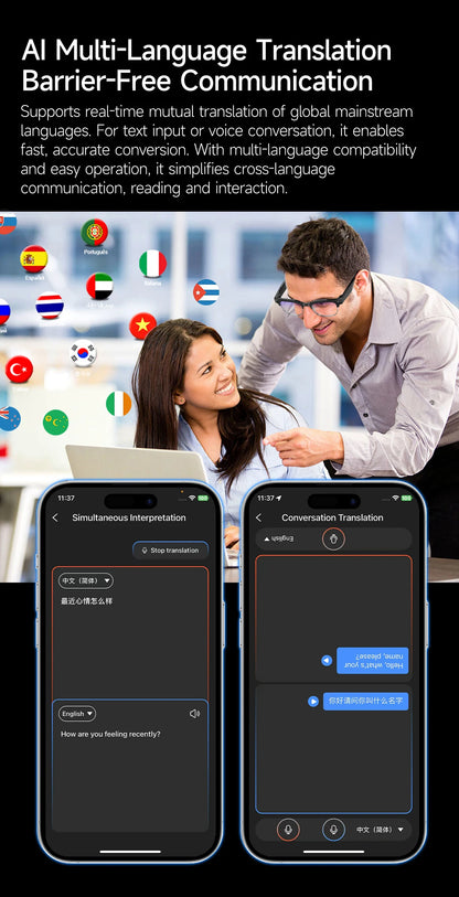 2026 New Upgrade Smart Glasses With Camera Video Recording AI Photo Recognition Bluetooth Call Translation Voice Sunglasses Men