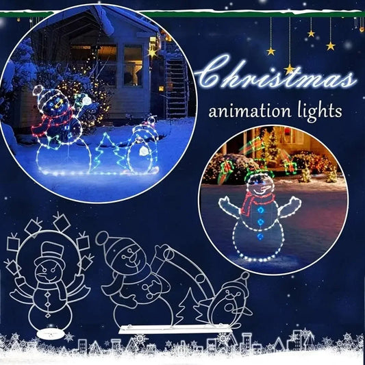 Christmas Snowman Lighted Decor Fun Animated Tree Snowman Light Holiday Gift Idea