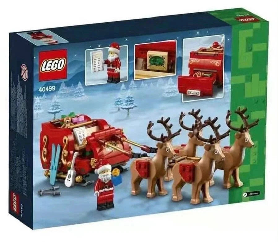 LEGO 40499 Santa's Reindeer Sled Vehicle for Boys and Girls - Educational Building Block Christmas Gift