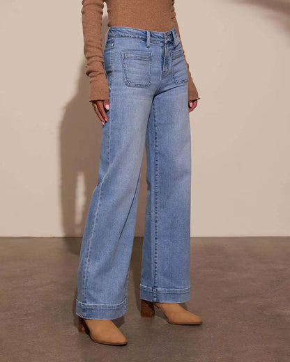 Women's New Europe and the United States High-Waisted Jeans Women's 2025 Spring Thin Wide-Leg Retro Temperament Straight Pants