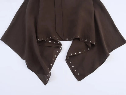 Women's Loose Cropped Cloak Jackets for Women 2025 Summer Rivet Scarf New In Cape Coats And Jackets Holiday Casual Poncho