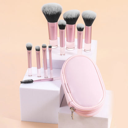 10 color Mini makeup brush Travel portable Makeup Tool Makeup Puff - Palm Brush Professional Makeup tool set Christmas gift