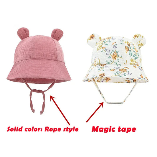 Spring Autumn Solid Color Soft Baby Bucket Hat Cotton Fisherman Hats Kids Summer Toddler Boy Girls Panama Sun Cap Children 0-12M