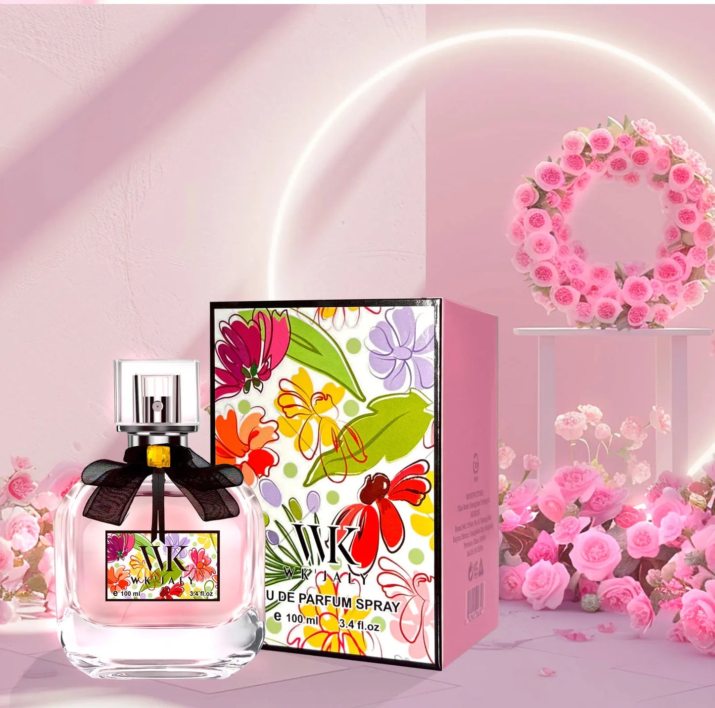 WK JALY Floral Drunk Eau De Parfum Spray, Women's Perfume, With Notes of Rose, Sandalwood, Long Lasting Fruity Fragrance, 100ml