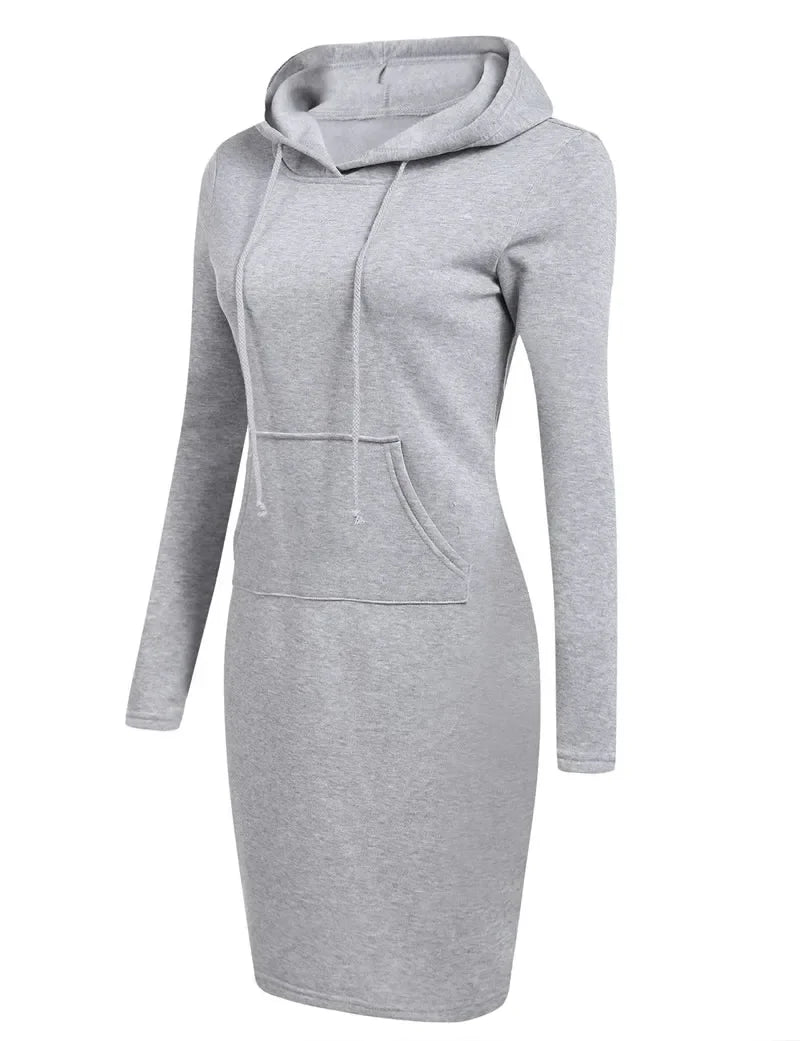 Autumn Ready Ladies Hooded Dresses Blending Hoodie and Sweatshirt Elements in Women Fashionable Clothing
