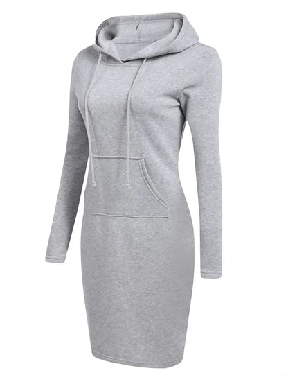 Autumn Ready Ladies Hooded Dresses Blending Hoodie and Sweatshirt Elements in Women Fashionable Clothing