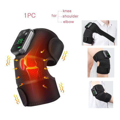 Electric Heating Knee Massager 3 in 1 Joint Elbow Shoulder Pain Reliever Thermal Vibration Physical Therapy Massage Knee Warmer