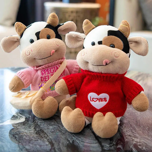 Hot toys Cute Cow Doll Little Cow Plush Toy Chinese Zodiac Cow Doll Cloth Doll New Year's Gift Girl's Birthday Gift