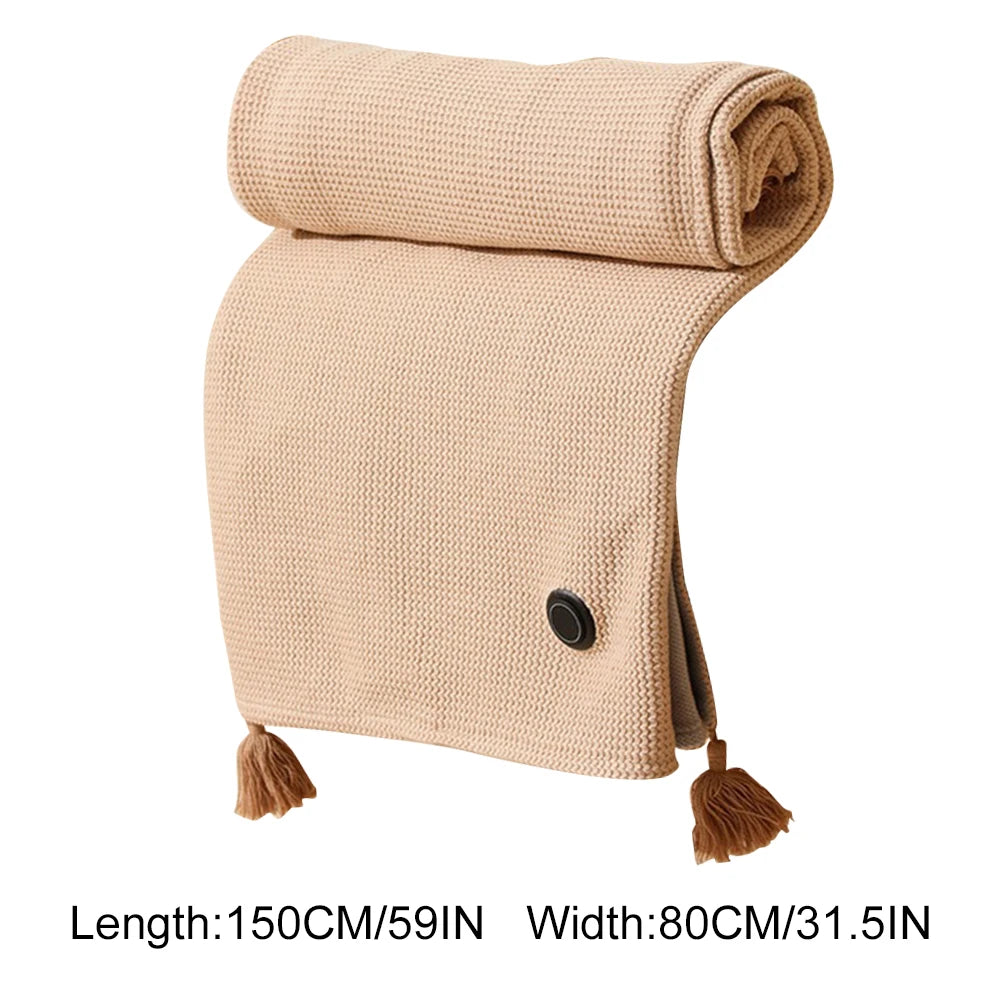 Wearable Heating Electric Blanket Shawl 3 Heating Levels USB Heated BlanketBody Warmer Blanket for Home Office Xmas Gift