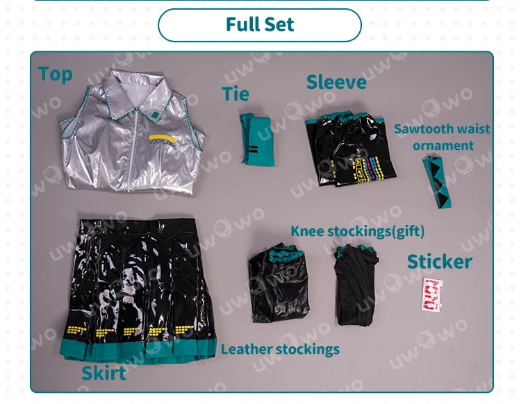 UWOWO Mikku Cosplay Costume Mikku Classic Original Anime Cosplay Outfits Halloween Dress Women's Clothing Costume