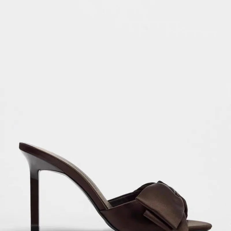 Women's Shoes 2025 Fashion Horseshoe Heel  Women's High Heels Summer Sexy High Heels Bow Tie Shoes Ladies Zapatos Mujer