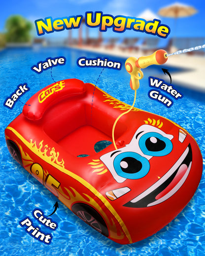 Pool Float Kids with Water Gun,Inflatable Ride-on Swimming Pool Toy for 4 5 6 7 8 9 years old Boys Girls,Summer Water Games