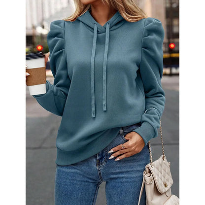 Autumn Winter Hoodies Sweatshirts Women Solid Color Long Sleeve   Casual Comfortable Pullovers Tops