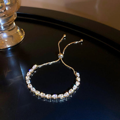 Luxury Blue Zircon 18K Gold Plated Women's Bracelet 2023 New Fashion Retro Zircon Bracelet Wedding Party Jewelry Gift