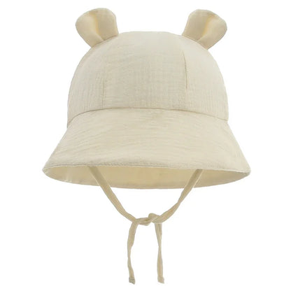 Spring Autumn Solid Color Soft Baby Bucket Hat Cotton Fisherman Hats Kids Summer Toddler Boy Girls Panama Sun Cap Children 0-12M