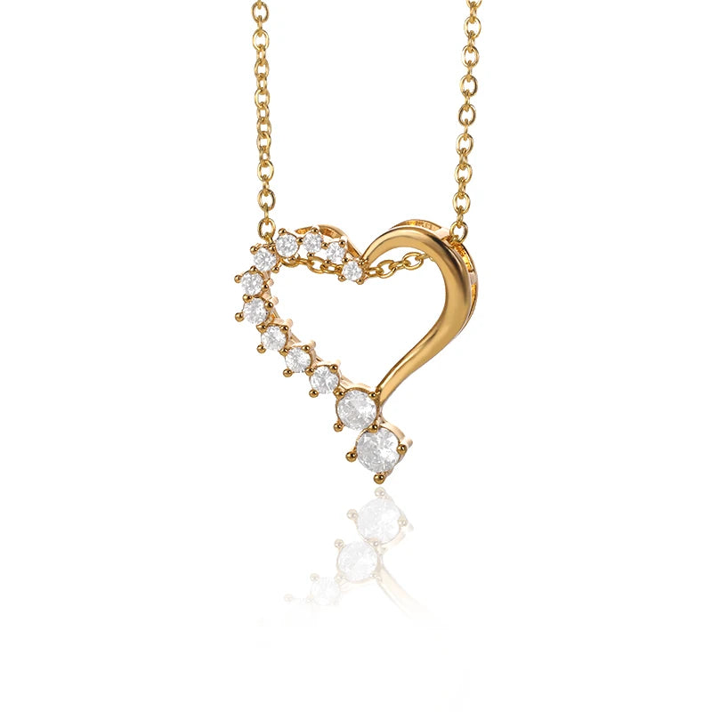 Punk Cuban Chain Heart Necklace For Women Hip Pop Stainless Steel Choker Fashion Wedding Party Jewelry Gift